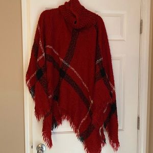 Black and Red Poncho